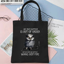 Animal Joke Graphic Tote Bag Ladies Shopping Bag Cat Aesthetic Reusable Canvas Shoulder Bag Stylish Student Shoulder Handbag