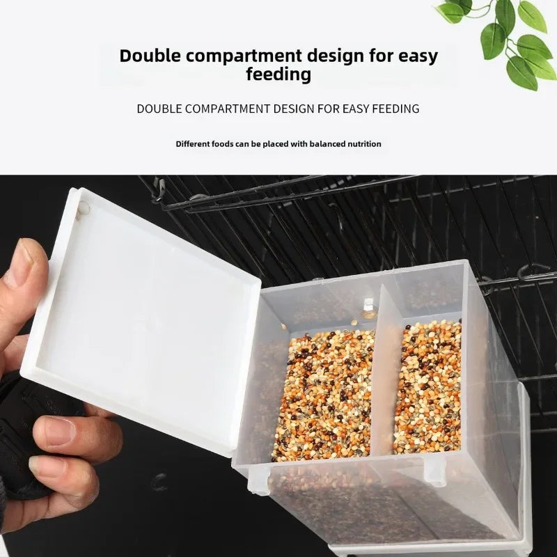 Bird Feeder Automatic Dispenser Anti-Splash Dust Dispensing Feeder Box for Small and Medium Parakeets Bird Cage Accessories