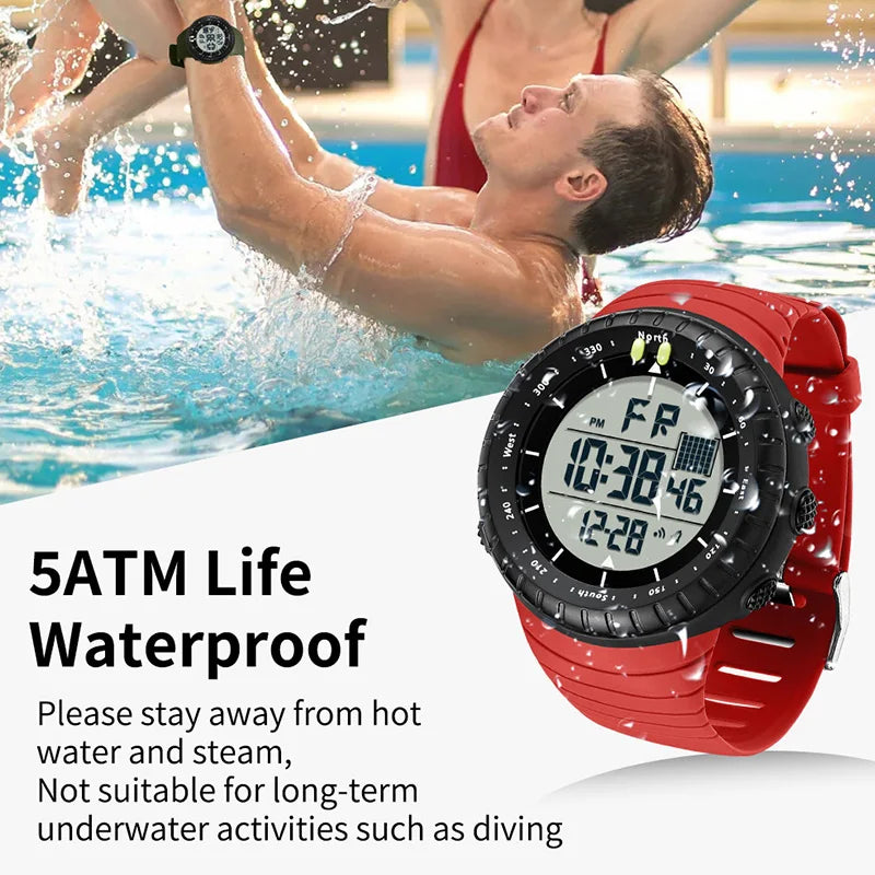 SANDA Men's Electronic Watch Outdoor Sports LED Analog Digital Alarm Clock Chronograph Multifunction Waterproof Men's Wristwatch