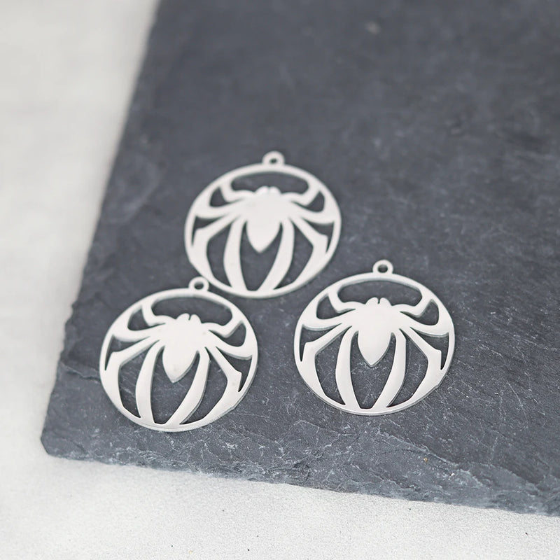 Cute Cat Moon Bear Deer DIY Tassels Earrings Stainless Steel Pendant For Jewelry Making Insect Charms Snake Necklace Accessory