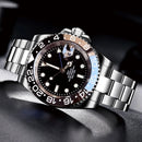 Gold Tow Tone NH34A GMT Movement Diving Watch for Men Automatic Watches Mechanical Swim Jubilee Bracelet 200m Waterproof Date