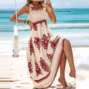 Summer Holiday Dress Women Casual Sleeveless A-Line Party Long Dress Boho Casual Sleeveless Party Dress 2024