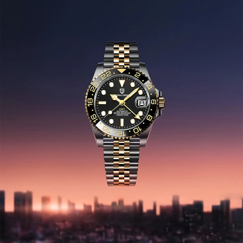 2024 New PAGANI DESIGN 40MM Men Mechanical Watch Luxury Ceramic Bezel Automatic Watch 10bar Waterproof Sapphire Glass GMT Watch