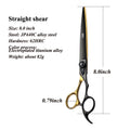 Fenice Pet Professional Dog Grooming Scissors Cutting Curved Thinning Shear Set Japan 440C Scissor Kit for Animal Beauticians
