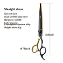 Fenice Pet Professional Dog Grooming Scissors Cutting Curved Thinning Shear Set Japan 440C Scissor Kit for Animal Beauticians