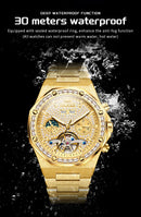 OLEVS 9805 High end Men Watches  Waterproof Moon Phase Diamond Dial Fashion Luxury Mechanical Watch Skeleton Original Wristwatch