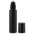1X 10X 5ML 10ML Glass Black Roll On Bottle Essential Oil Natural Obsidian Ball Roller for Perfume Aromatherapy Refillable Bamboo