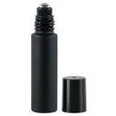 1X 10X 5ML 10ML Glass Black Roll On Bottle Essential Oil Natural Obsidian Ball Roller for Perfume Aromatherapy Refillable Bamboo