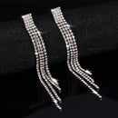 2023 Luxury Women's Earrings Rhinestone Fringe Hanging Zircon Earrings New Shiny Wedding Statement Party Jewelry Gifts
