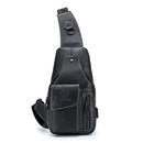 حقيبة صدر من الجلد الطبيعي من SCHLATUM للرجال، حقيبة كتف متعددة الوظائف، حقيبة كتف كبيرة الحجم، حقيبة كتف أنيقة كاجوال