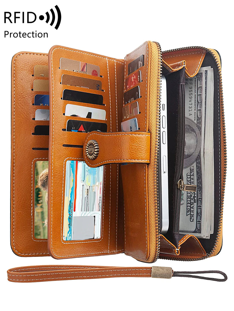 High Quality Women Wallet RFID Anti-theft Leather Wallets For Woman Long Zipper Large Ladies Clutch Bag Female Purse Card Holder
