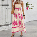 Summer Holiday Dress Women Casual Sleeveless A-Line Party Long Dress Boho Casual Sleeveless Party Dress 2024