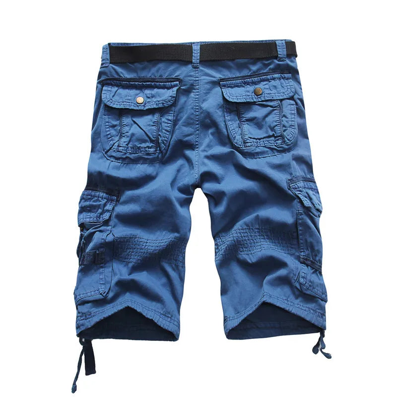 Summer New Men Cool Camouflage Cargo Shorts Straight Casual Pants Mens Multi-Pocket Loose Five-Point Short Pant Brand Streetwear