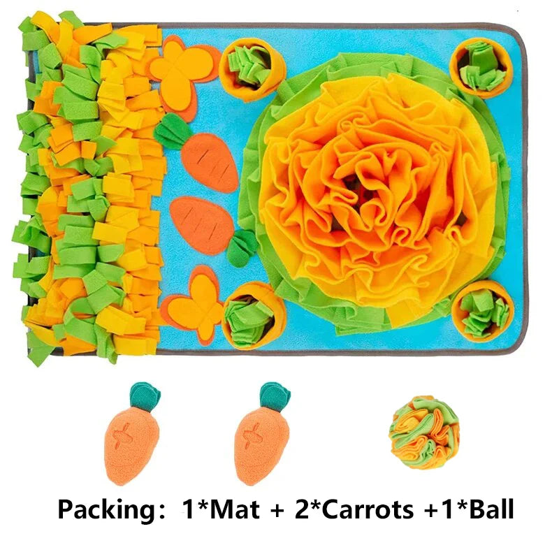 Durable Dog Snuffle Mat Puppy Sniffing Puzzle Toys Interactive Nonslip Pet Feeding Mat Portable Squeaky Slow Feeder For All Dogs