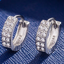 Luxury Cubic Zirconia Gold Color Zircon Hoop Earrings For Women Luxury Circle Crystal Girls Party Jewelry