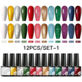 Mtssii 10PCS Reflective Gel Nail Polish Set Fluorescent Glitter Semi Permanent Hybrid Gel Varnish Soak Off UV Lamp For Manicure