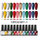 Mtssii 10PCS Reflective Gel Nail Polish Set Fluorescent Glitter Semi Permanent Hybrid Gel Varnish Soak Off UV Lamp For Manicure