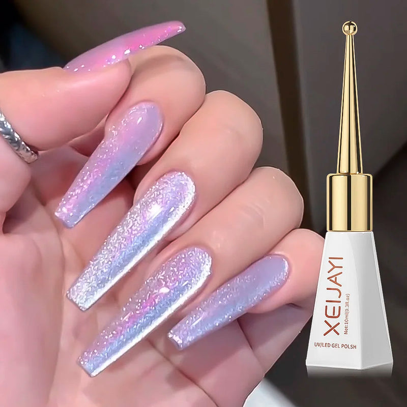 10ml Flamingo Red Magnetic Cat eye Gel Gemstone Glitter Cat Eye Gel Polish Semi-permanent UV LED Cateye Nail Varnish Manicure