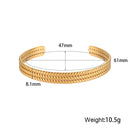 18K Gold Plated 316L Stainless Steel Pig Nose Buckle Heart Opening Adjustable Bangles Fashion Waterproof Bracelets for Women
