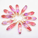 New Fashion crystal colorfull pillar Handmade copper wire pendant for jewelry pendants making 20pcs/lot Wholesale free shipping