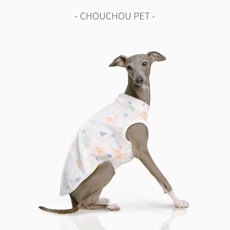 Dog Summer Clothes Italian Greyhound Whippet Summer Vest Cotton Printed Dog Clothes