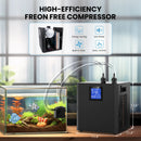 Aquarium Chiller 79Gal 1/3 HP Water Chiller for Hydroponics System Home Use Axolotl Fish Coral Shrimp 110V with Pump and Pipe