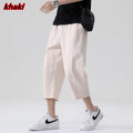 Summer New Casual Short Pants Mens Cotton and Linen Loose Pants  Trend Nine-point Straight Trousers M-5XL