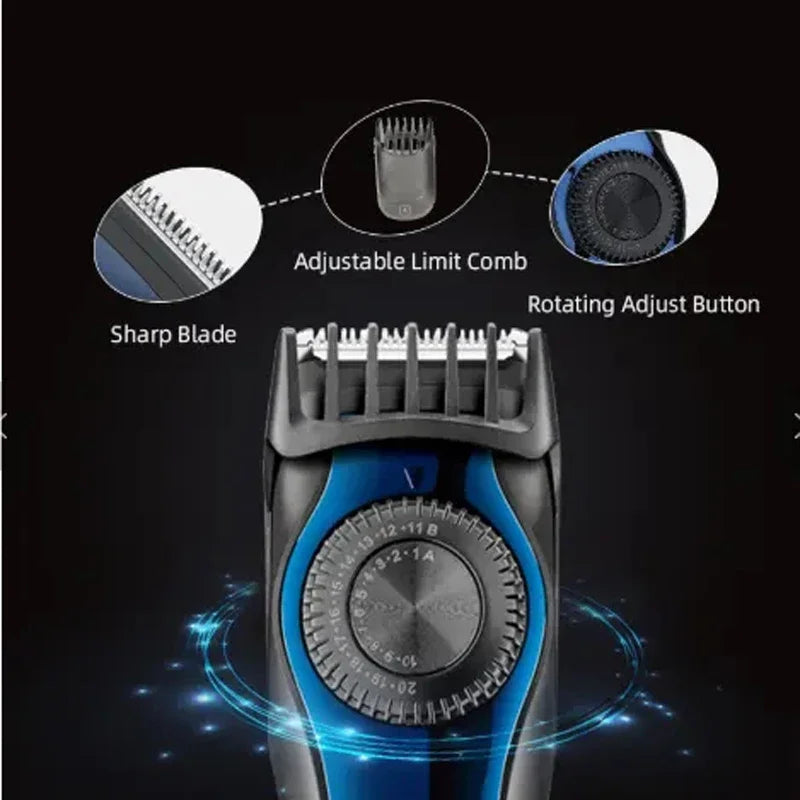 Recortadora de pelo VGR para hombre, ajustable, recargable, profesional, eléctrica, inalámbrica, V-080