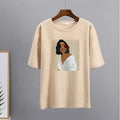 Hirsionsan Aesthetic Figures T Shirts for Women Summer Simple Soft Cotton Basic Tops Female Oversized Korean Short Sleeve Tees