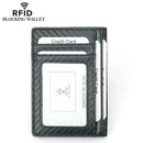 Thin Credit Card Holder PU Leather Black Carbon Fiber Slim RFID Wallets Leather Driver License Cover Holder For Men Card Wallets