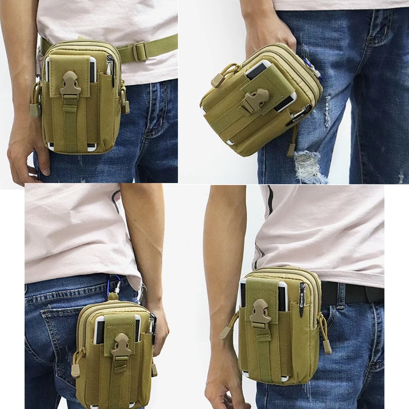 Outdoor Men Waist Pack Bum Bag Pouch Waterproof Waist Bag Sport Hunting Belt Nylon Mobile Phone Bags Travel Tools Men's Bags