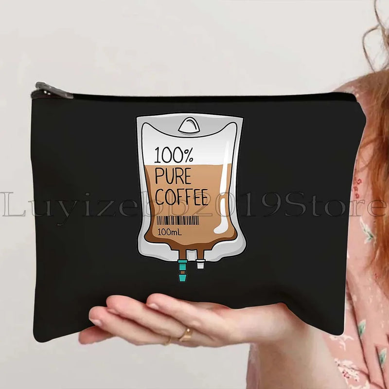 Anatomy Medical Nursing Student Nurse Doctor Flower Stethoscope Brain Canvas Cosmetic Makeup Toilet Bag Pencil Case Zipper Pouch