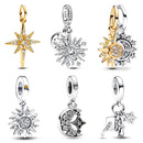 2024 New in Sun Moon Stars Shape Pendant Charm Beads Fits Bracelets Bangle Necklace Women Luxury DIY Jewelry Party Festival Gift