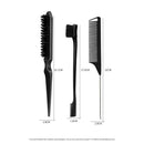 3Pcs Slick Back Hair Brush Set Teasing Hair Brush Triple Teasing Comb Rat Tail Combs Edge Brush Hair Tail Tools Braid Tool Loop