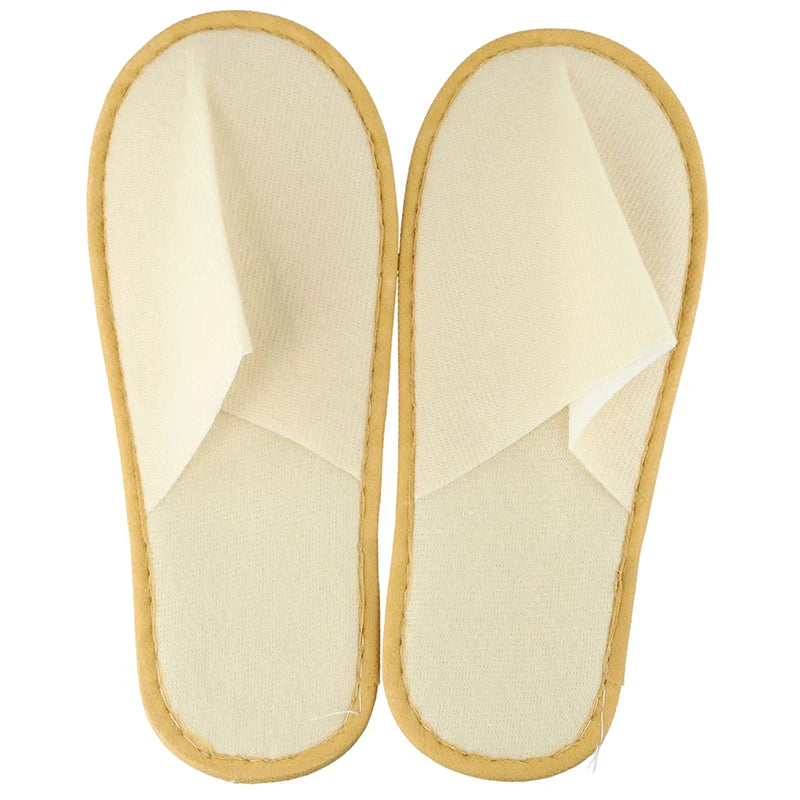 1Pair Disposable Slippers Flip Flop Shoes Guest Slippers Soild Color Non-slip Four Seasons Home Hotel Slippers Closed Toe Shoes