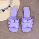 Flat bottomed women's slippers, beach shoes, home casual sandals, unbuttoned slippers, couple's shoes