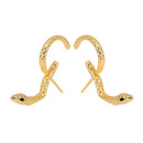 Exaggerated Golden Color Vivid Snake Earrings For Women Punk Gothic Animal Personality Ear Jewelry Girls Party Festival Gifts