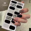 New 16 Strips Autumn Nail Stickers Full Cover Nail Patch Leopard Print 3D Nail Stickers Nail Polish Strips DIY Nail Art Making