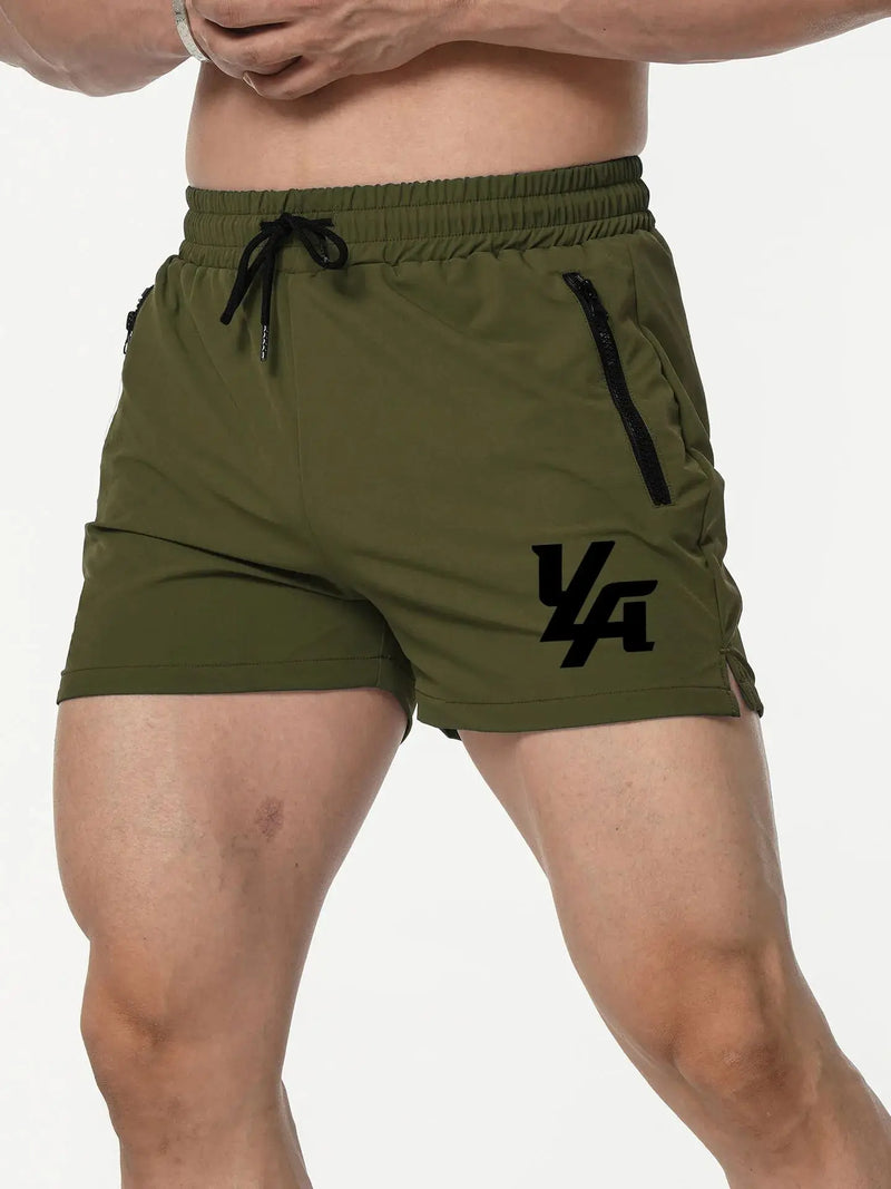 Sports  Quick Drying Stretch Breathable Shorts Summer Outdoor Fitness Mid-waist Male Adult No Lining Three Minute Shorts