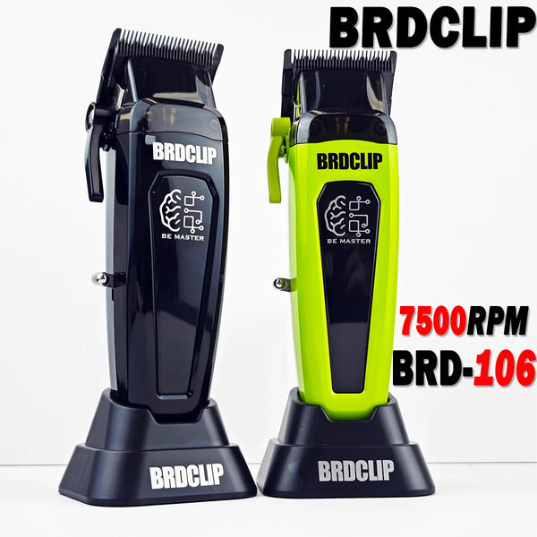 Cortadora de pelo profesional BRDCLIP BRD106 2025, nueva, 7500 RPM, control de 5 velocidades, cuchilla DLC para peluquería, con base de carga.