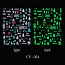 Shiny Maple Geometry Autumn Nail Art Stickers Laser Sector Fall Leaves Decals Cute Squirrel Slider Manicure Decorations CHCJ-076