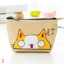 New Cartoon Cat Print Mini Oxford Key Wallet Women Card Holder Zipper Money Pouch Purse Storage Bag Kawaii Girls Cute Wallet