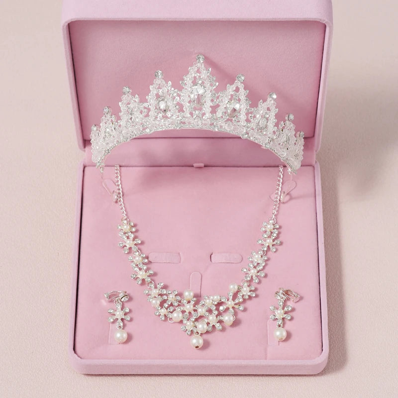 Bride Crown 3-piece Set of Artificial Crystal Sweet Birthday