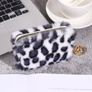 Leopard Print Short Wallet Trend Plush Multi Slot Credit Card Bag Multifunctional Portable Wallet For Outdoor Use