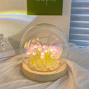 Handmade DIY Tulip Cloud Flower Sea Small Night Light Creative Light Atmosphere Light Transparent 7 Night Lovers' Best Friend