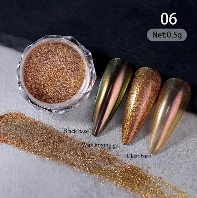 1Jar Aurora Chameleon Snowflake Ultra-Thin Iridescent Nail Sequins Holographic Opal EyeShadow Ice Glitter Nail Chameleon Flakes