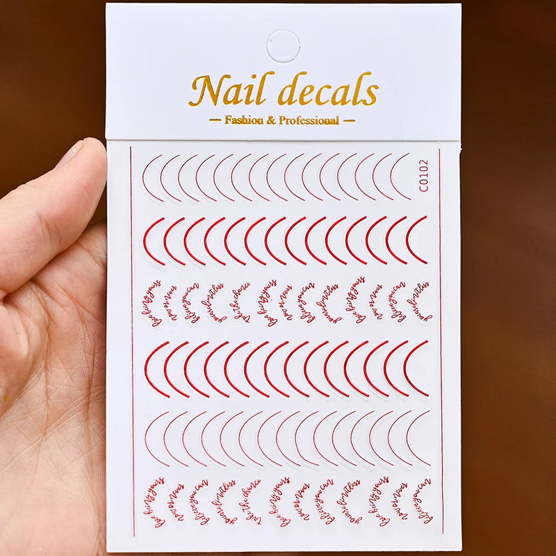1 Pc Nail Strip Stickers Black/Gold/Rose Gold/Silver Metal Strip Tape Nail Art Adhesive DIY Foil Tips Nail Sticker Decals NK11
