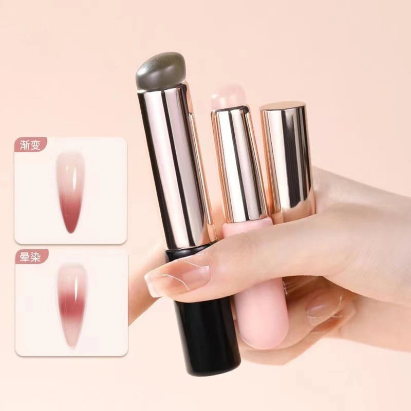 فرشاة سيليكون لتطبيق طلاء الأظافر بألوان متدرجة، فرشاة طلاء أظافر جل قابلة لإعادة الاستخدام، قلم سيليكون بتصميم متدرج، أداة وضع بودرة طلاء الأظافر من الكروم