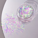 11pcs Aurora Glass Ice Cube Nail Foil Sticker 3D Glass Paper Nail Film Decals Rainbow Reflective Korean Style Nail Stickers