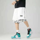 Men Short Basketball Paisley Hippie Streetwear Hip Hop Harajuku Retro Printed Irregular Loose Wide leg